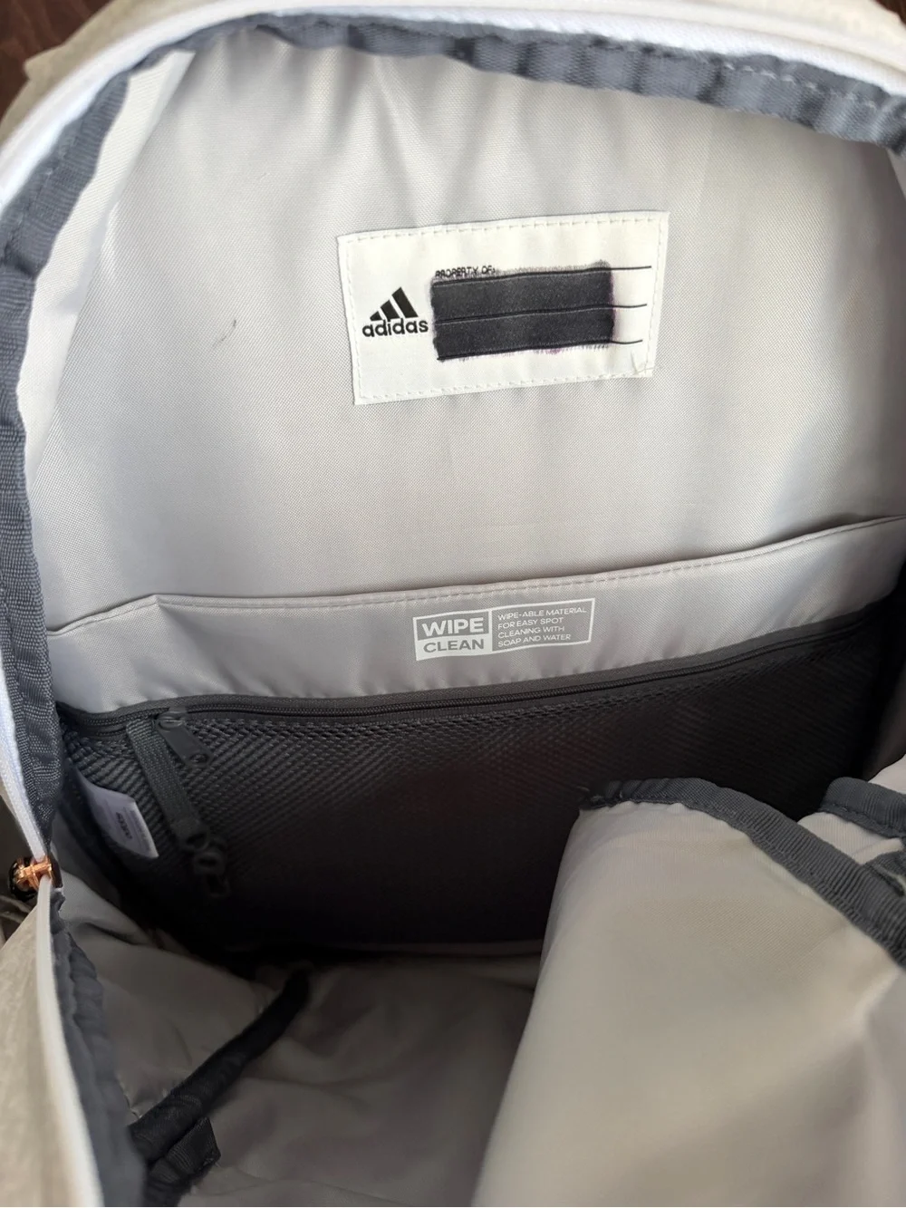 Adidas 3 Stripes Gray and Rose Gold Backpack